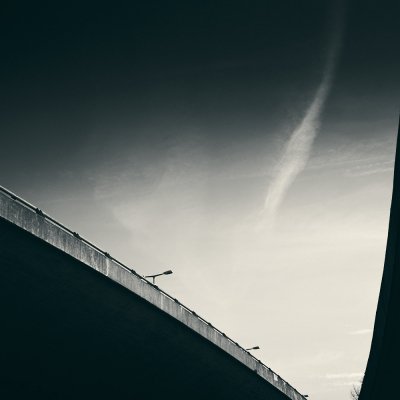 Autobahn bridge in Berlin Wilmersdorf with dramatic sky